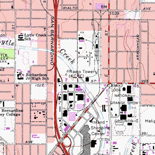 Topographic Map of New Beginnings Christian Center, CA