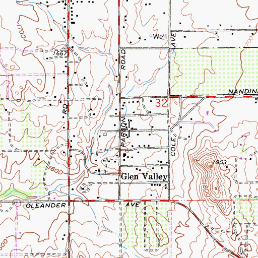 Topographic Map of New Hope Missionary Baptist Church, CA