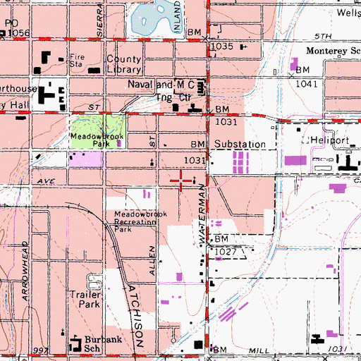 Topographic Map of Our Lady of Hope Church, CA