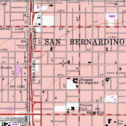 Topographic Map of Primera Iglesia Bautista Hispana, CA