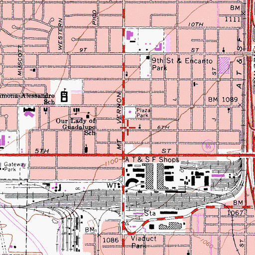 Topographic Map of Saint Johns Primitive Baptist Church, CA