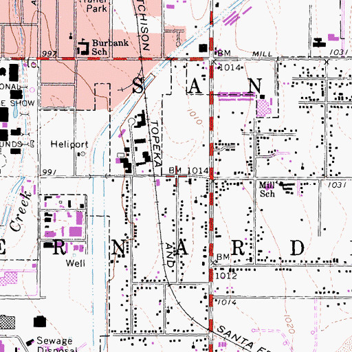 Topographic Map of Saint Mark Missionary Baptist Church, CA