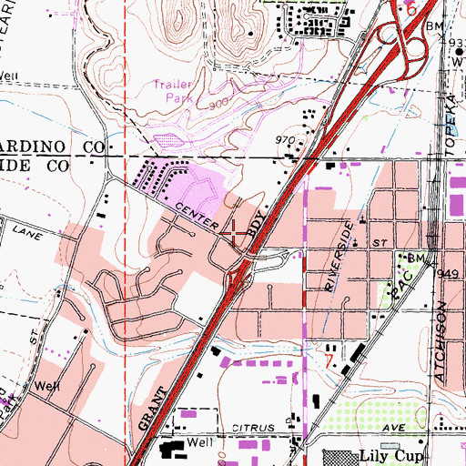 Topographic Map of Salvation Christian Ministries, CA