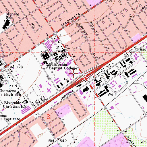 Topographic Map of Sandals Church, CA