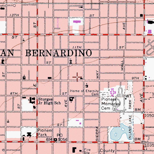 Topographic Map of Seventh Day Adventist Spanish Church, CA