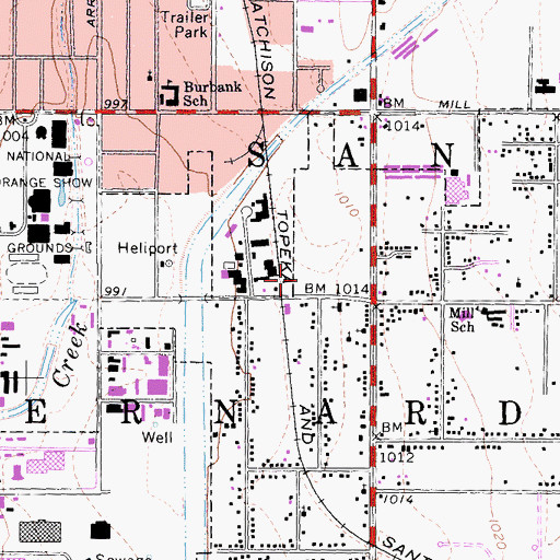 Topographic Map of Temple of Deliverance Church, CA