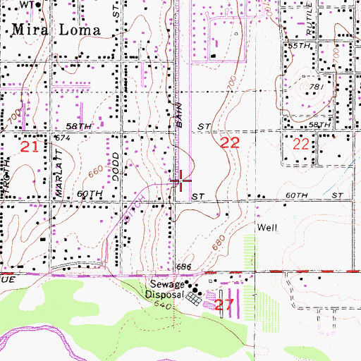 Topographic Map of The Church of Jesus Christ of Latter Day Saints, CA