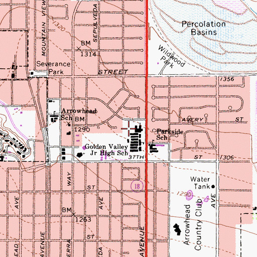 Topographic Map of The Church of Jesus Christ of Latter Day Saints, CA