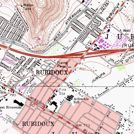 Topographic Map of The Real Life Center, CA