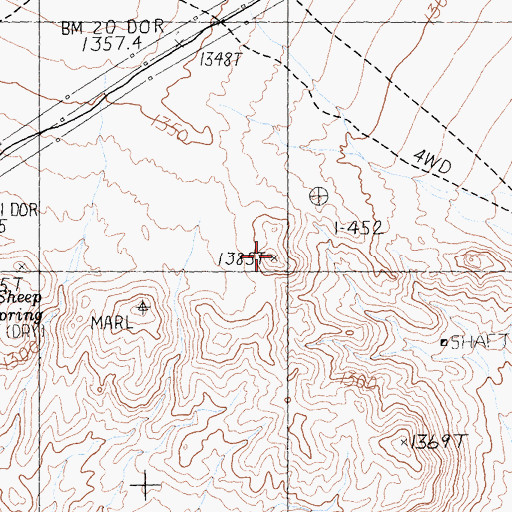 Topographic Map of Marl Mountains, CA