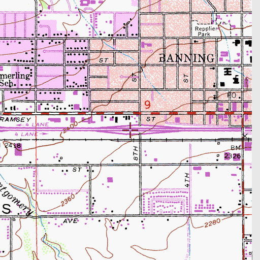Topographic Map of Interchange 100, CA