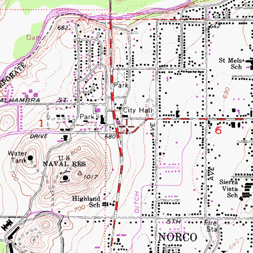 Topographic Map of Interchange 100, CA