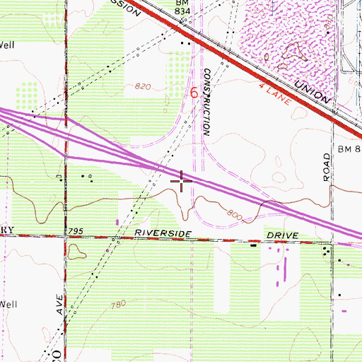 Topographic Map of Interchange 106, CA