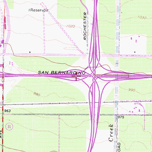 Topographic Map of Interchange 109A, CA