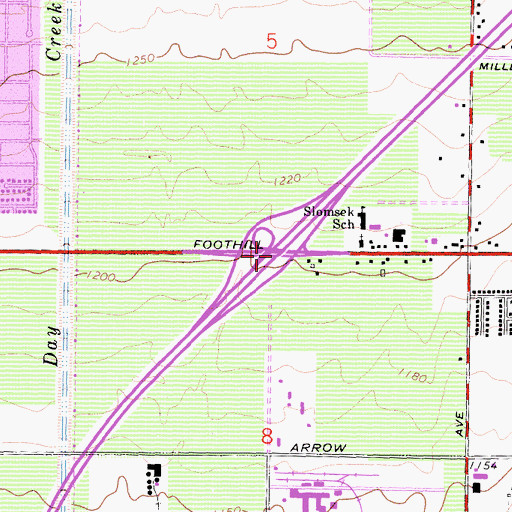 Topographic Map of Interchange 112, CA
