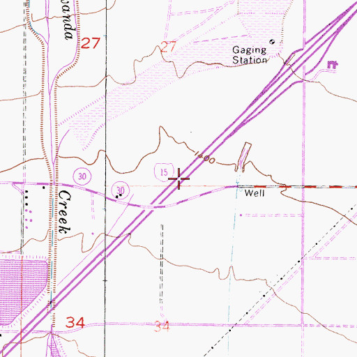 Topographic Map of Interchange 115A and 115B, CA