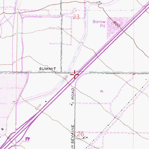 Topographic Map of Interchange 116, CA