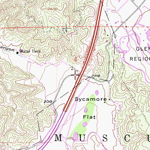 Topographic Map of Interchange 122, CA
