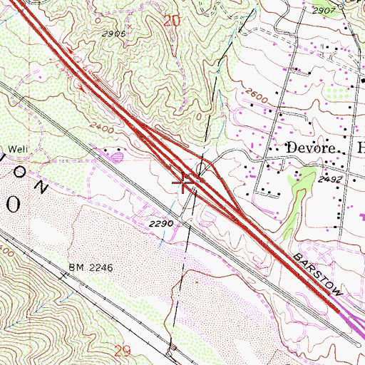Topographic Map of Interchange 124, CA