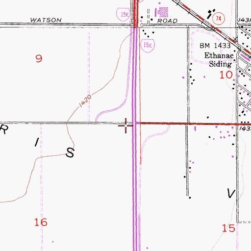 Topographic Map of Interchange 14, CA