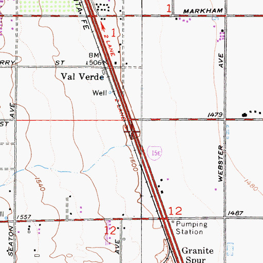 Topographic Map of Interchange 22, CA
