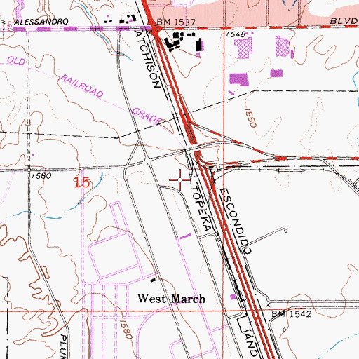 Topographic Map of Interchange 27B, CA