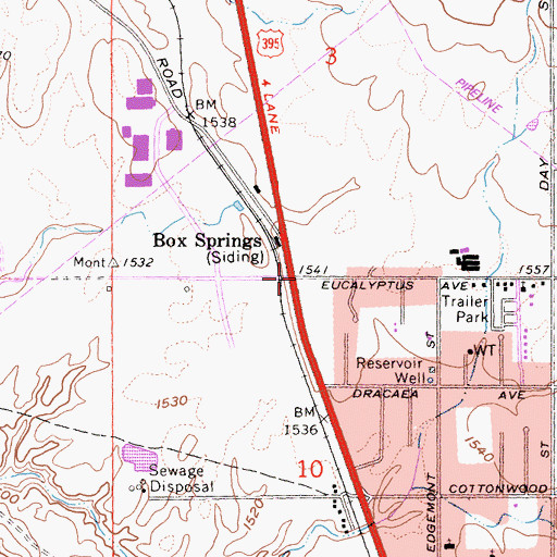 Topographic Map of Interchange 28, CA