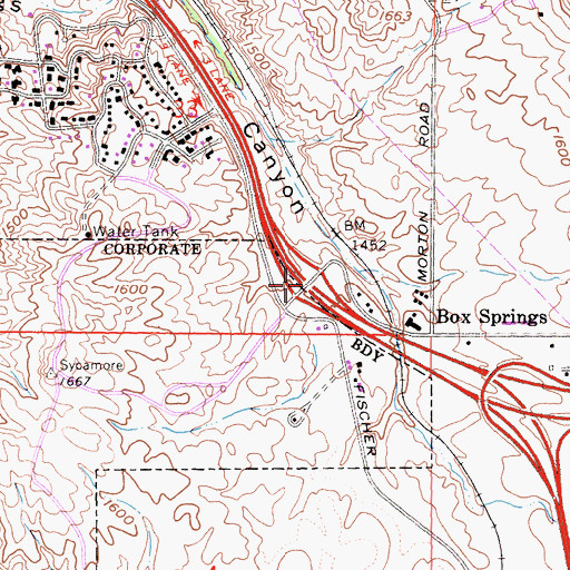 Topographic Map of Interchange 30A, CA