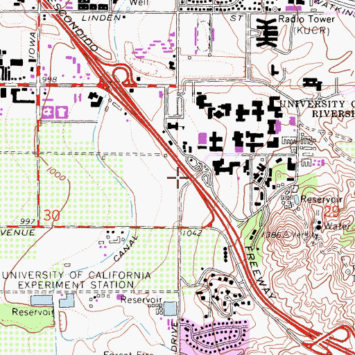 Topographic Map of Interchange 32A, CA