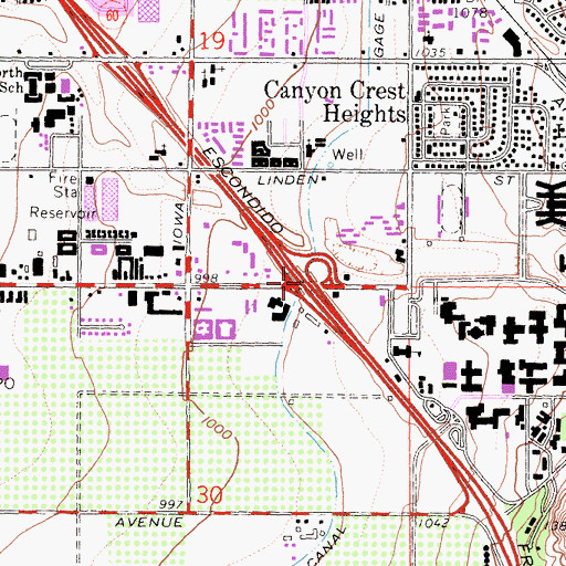 Topographic Map of Interchange 32B, CA