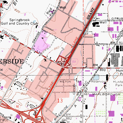 Topographic Map of Interchange 35, CA