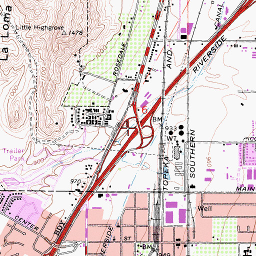 Topographic Map of Interchange 37, CA