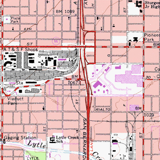 Topographic Map of Interchange 43, CA