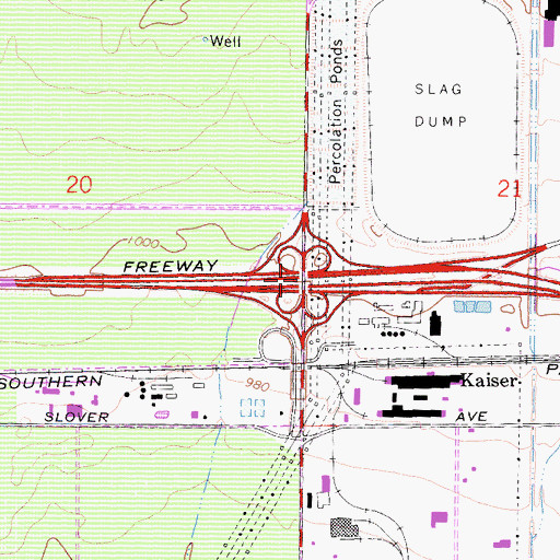 Topographic Map of Interchange 59, CA