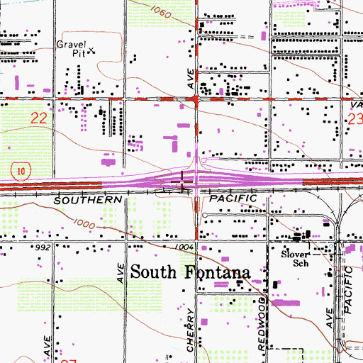 Topographic Map of Interchange 61, CA