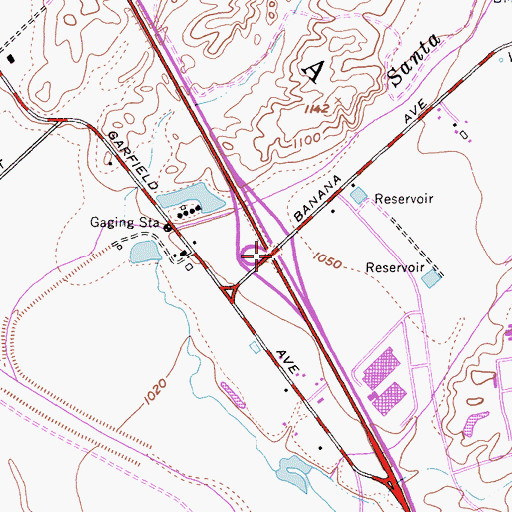 Topographic Map of Interchange 61, CA