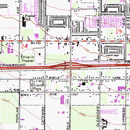 Topographic Map of Interchange 63, CA