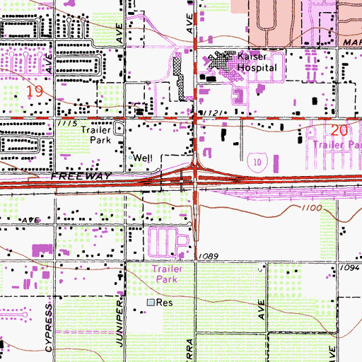 Topographic Map of Interchange 64, CA