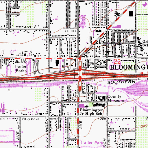 Topographic Map of Interchange 66, CA