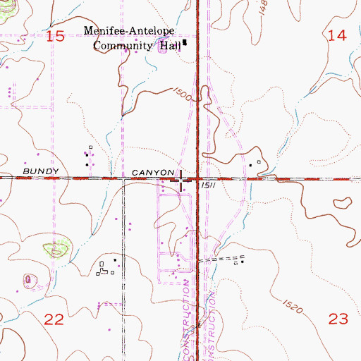 Topographic Map of Interchange 7, CA