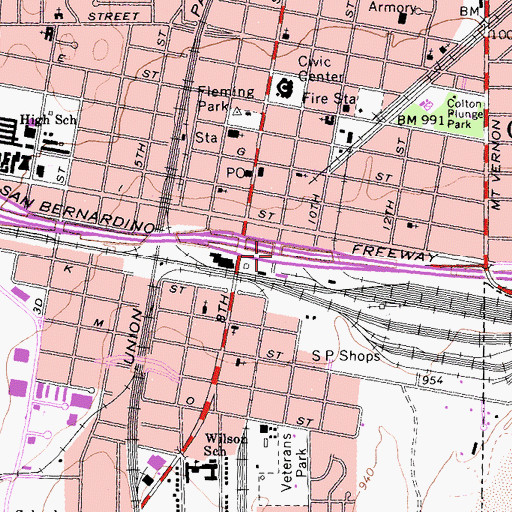 Topographic Map of Interchange 70B, CA