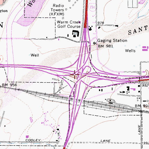 Topographic Map of Interchange 72, CA