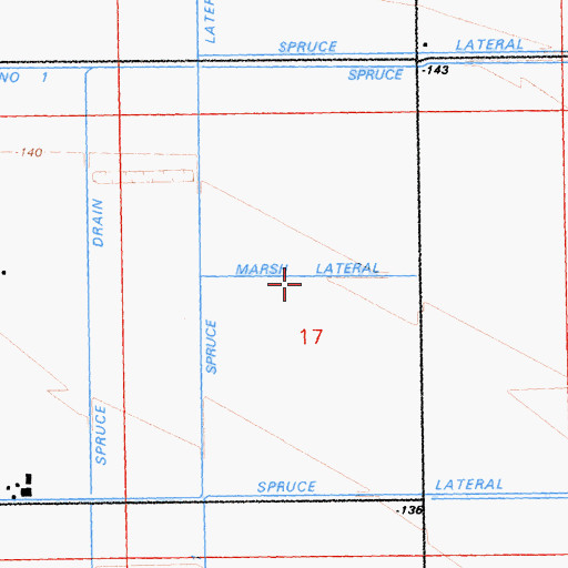 Topographic Map of Marsh Lateral, CA