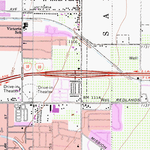 Topographic Map of Interchange 75, CA