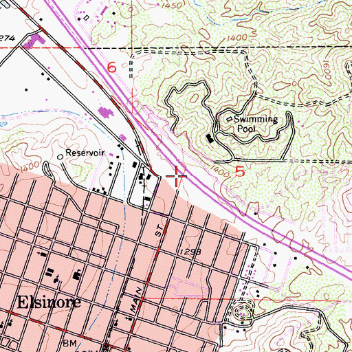 Topographic Map of Interchange 75, CA