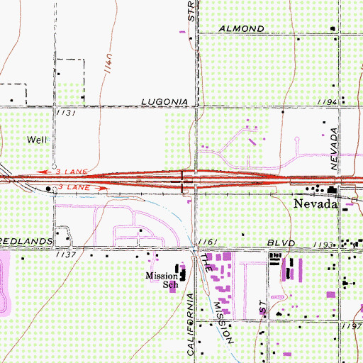 Topographic Map of Interchange 76, CA