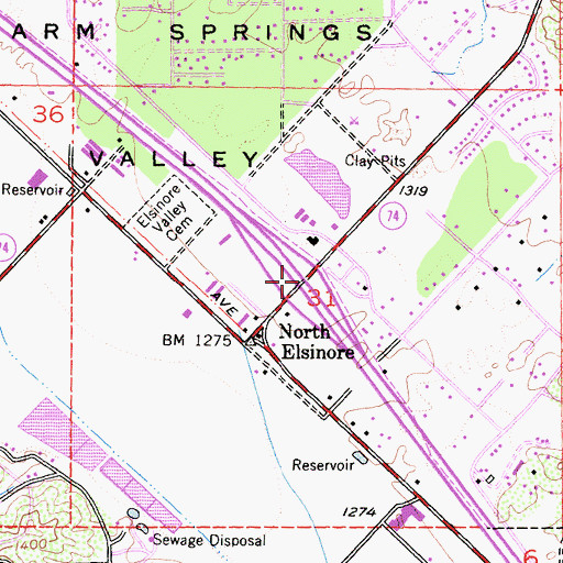Topographic Map of Interchange 77, CA