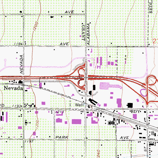Topographic Map of Interchange 77A, CA