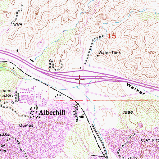 Topographic Map of Interchange 81, CA