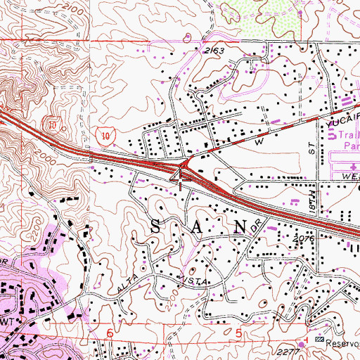 Topographic Map of Interchange 83, CA